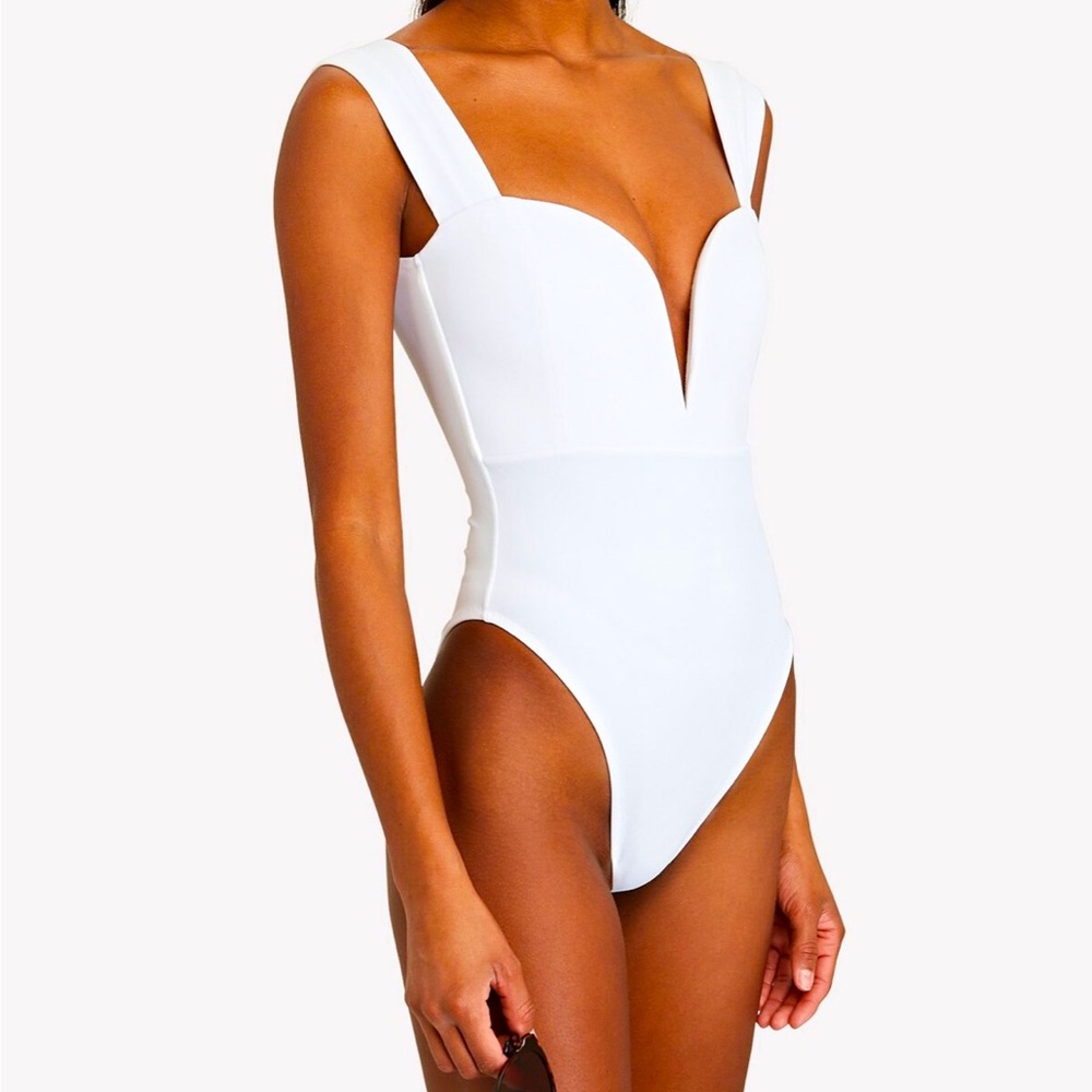 Elegant White One-Piece Swimsuit